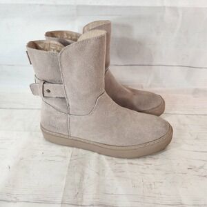 Jambu Boots Waterproof Beige Suede Fur‎ Lined Winter - Women's Size 8